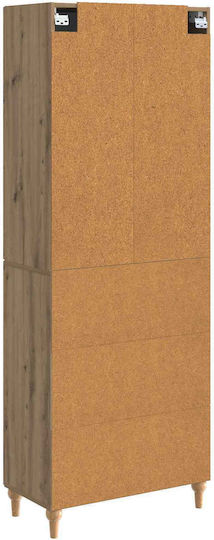 Hängeschrank fürs Wohnzimmer aus Spanplatte Braun 66x34,5x90 cm