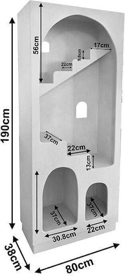 Βιβλιοθήκη Boolten Λευκό 80x38x190εκ.