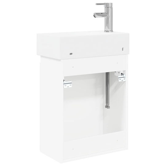 vidaXL Баня маса със смесител М45.5xД22.5xВ84см Бяла