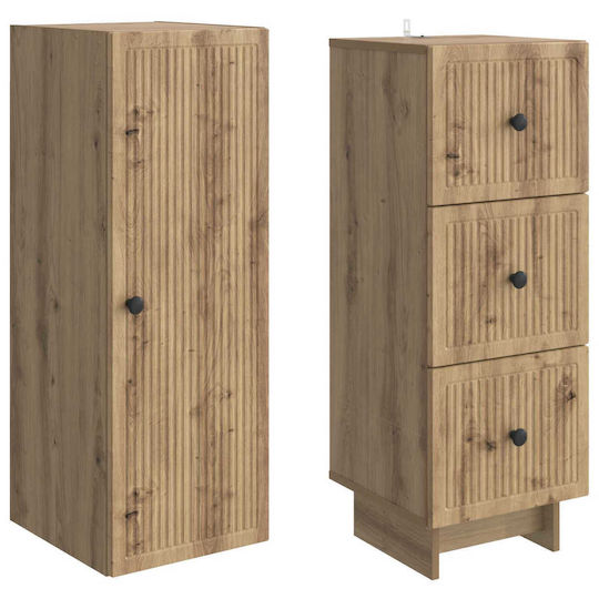 vidaXL Bathroom Column Cabinet Wall Hung M33xD34.5xH90cm Brown