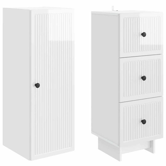 vidaXL Bathroom Column Cabinet Wall Hung M33xL34.5xH90cm White