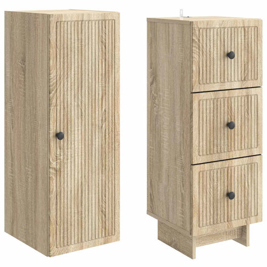 vidaXL Bathroom Column Cabinet Wall Hung M33xD34.5xH90cm Brown
