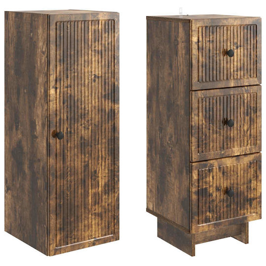 vidaXL Bathroom Column Cabinet Wall Hung M33xD34.5xH90cm Brown