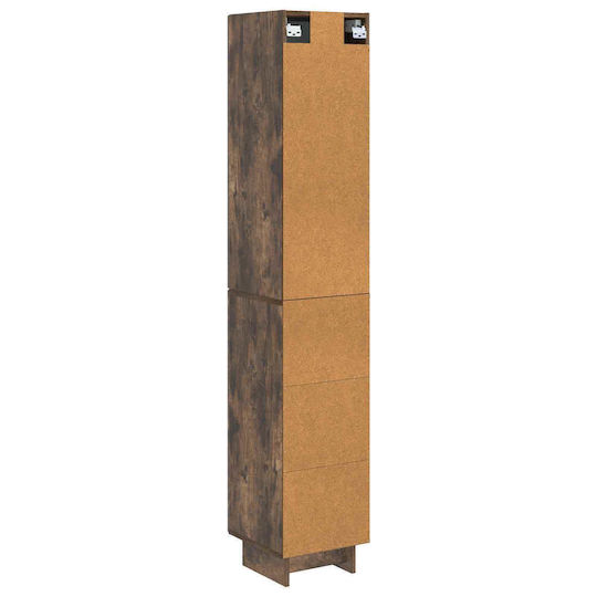 vidaXL Bathroom Column Cabinet Wall Hung M33xD34.5xH90cm Brown