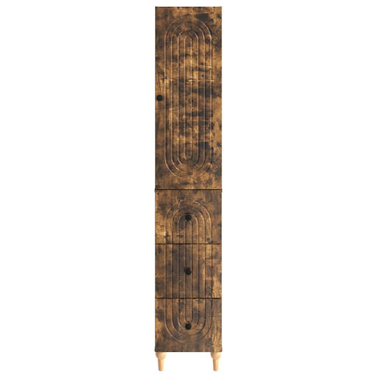 vidaXL Στήλη Μπάνιου Τοίχου Μ33xΒ34.5xΥ90cm Καφέ