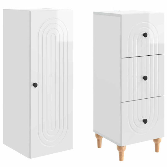 vidaXL Στήλη Μπάνιου Τοίχου Μ33xΒ34.5xΥ90cm Λευκή
