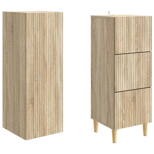 vidaXL Bathroom Column Cabinet Wall Hung M33xD34.5xH90cm Brown