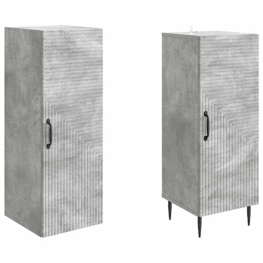 vidaXL Bathroom Column Cabinet Wall Hung M33xL34.5xH89.5cm Gray