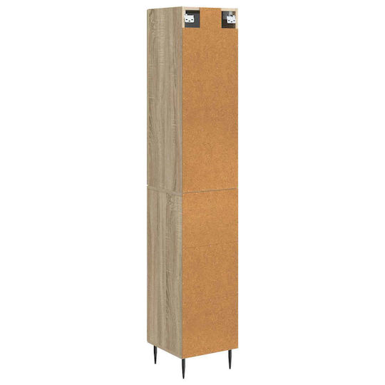 vidaXL Bathroom Column Cabinet Wall Hung M33xD34.5xH90cm Sonoma