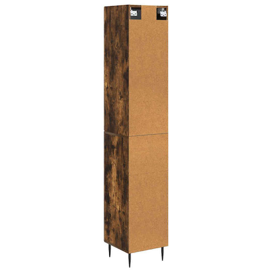vidaXL Bathroom Column Cabinet Wall Hung M33xD34.5xH90cm Brown