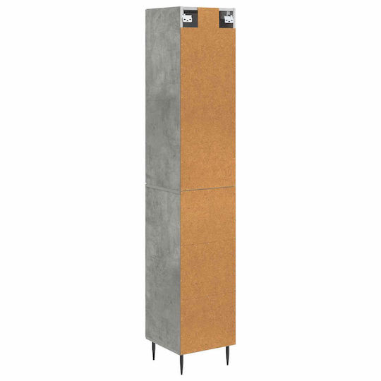vidaXL Στήλη Μπάνιου Τοίχου Μ33xΒ34.5xΥ90cm Γκρι