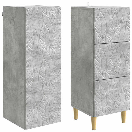 vidaXL Bathroom Column Cabinet Wall Hung M33xD34.5xH90cm Gray