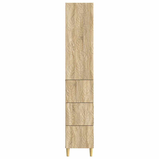 vidaXL Bathroom Column Cabinet Wall Hung W33xD34.5xH90cm Sonoma