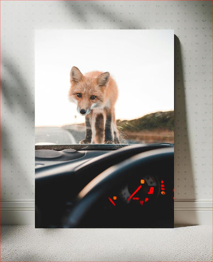 Fox On Car Dashboard Fox Στο Ταμπλό Αυτοκινήτου 1