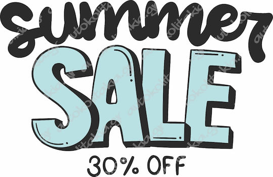 Αυτοκόλλητο Εκπτώσεων - Summer Sale 123 - 120cm X 78cm