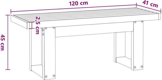 Noain Пейка За Трапезария С Дървена Повърхност Кафява 120x41x45см