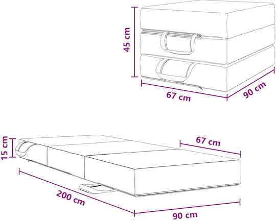 Multifunctional Bean Bag Sofa Light Gray 90x67x45cm