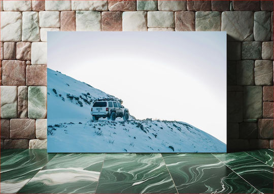 Πίνακας Car In Snowy Landscape Αυτοκίνητο Στο Χιονισμένο Τοπίο 65x40