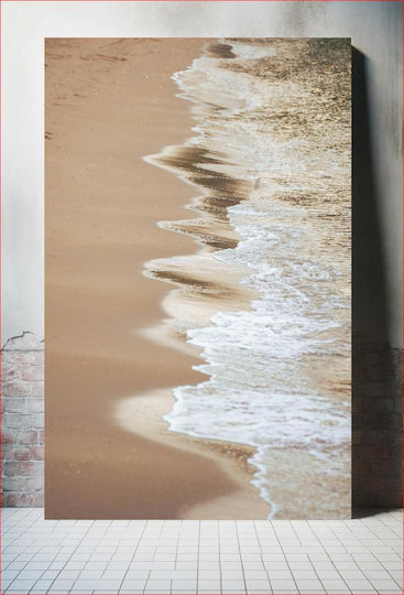 Waves On Sandy Beach Κύματα Στην Αμμώδη Παραλία σε Καμβά