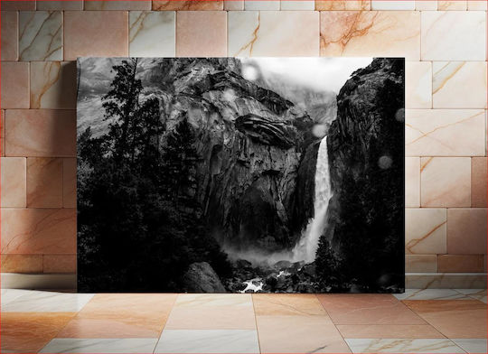 Waterfall In Black And White Καταρράκτης Σε Ασπρόμαυρο 1