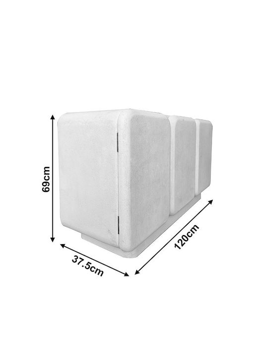 Bufet Kooldio Din Lemn Alb 120x37.5x69cm
