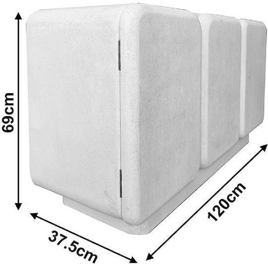 Bufet Kooldio Din Lemn Alb 120x37.5x69cm