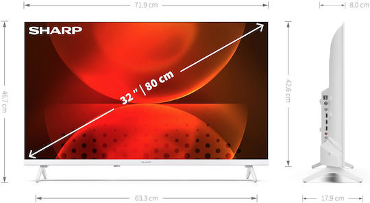 Sharp Smart Τηλεόραση 32" HD Ready LED 32FH2EW (2023)