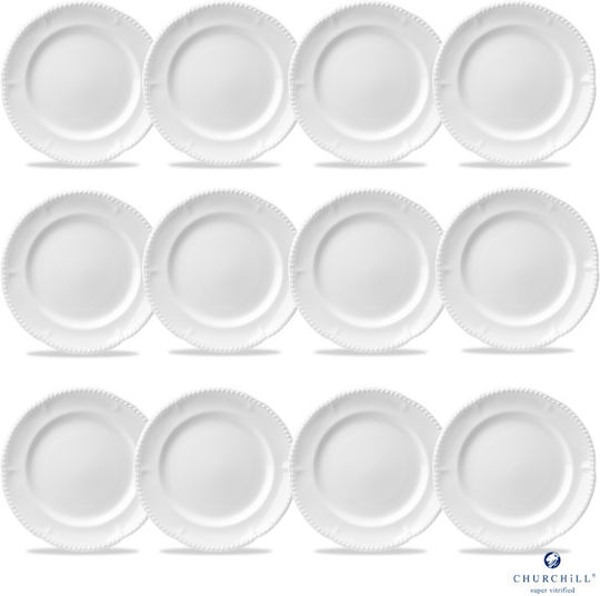 Churchill 1795 Shallow Serving Plate Porcelain White 25.4cm 12 Pieces