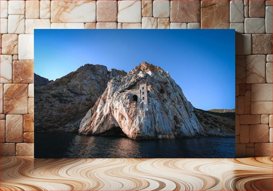 Building On A Rocky Cliff By The Sea Χτίζοντας Σε Έναν Βραχώδη Βράχο Δίπλα Στη Θάλασσα 1 σε Καμβά Building On A Rocky Cliff By The Sea Χτίζοντας Σε Έναν Βραχώδη Βράχο Δίπλα Στη Θάλασσα 1 σε Καμβά