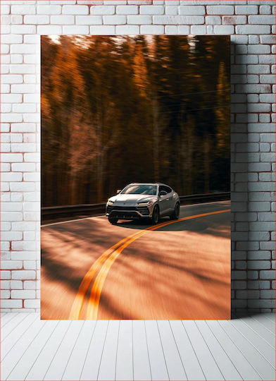 Sport Car On Winding Road Sport Car On Road With Turns 1 On Canvas