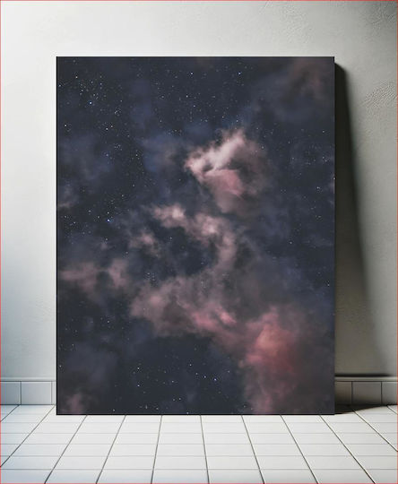 Night Sky With Stars And Clouds Νυχτερινός Ουρανός Με Αστέρια Και Σύννεφα 1 σε Καμβά