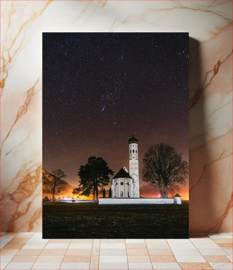 Church Under The Stars auf Segeltuch