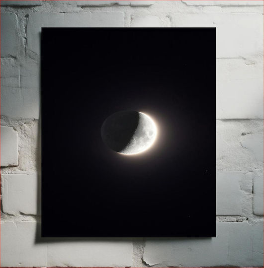 Crescent Moon In Space Ημισέληνος Στο Διάστημα 1 σε Segeltuch