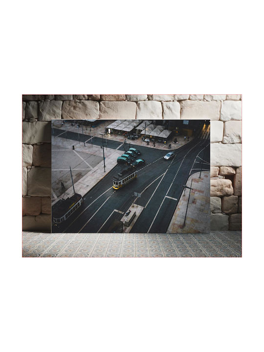 Πίνακας Intersection Trams Cars Διασταύρωση Τραμ Αυτοκίνητα 90x60