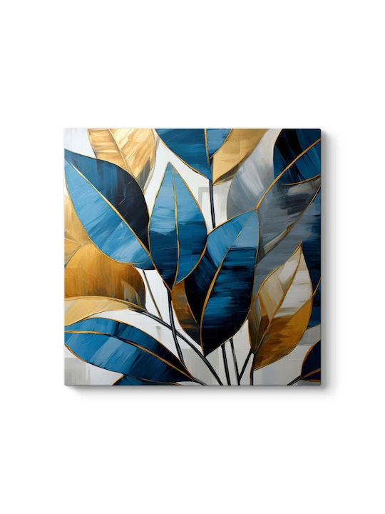 Megapap Botanical Leaves Painting on Canvas 100x100cm