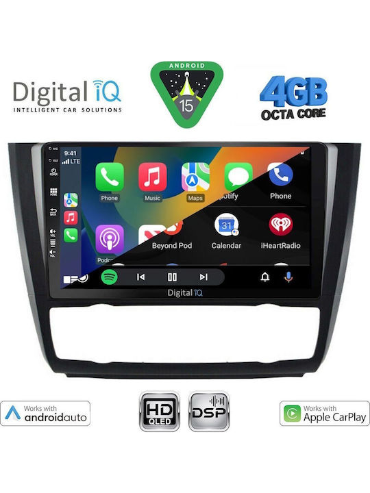 Digital IQ Car Audio System for BMW Series 1 2004-2013 with Clima Bluetooth USB WiFi GPS Apple CarPlay Android Auto with 9" Touch Screen