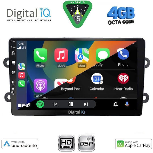 Digital IQ Ηχοσύστημα Αυτοκινήτου για Dacia Duster 2012-2019 (Bluetooth/USB/WiFi/GPS/Apple-Carplay/Android-Auto) με Οθόνη Αφής 9"