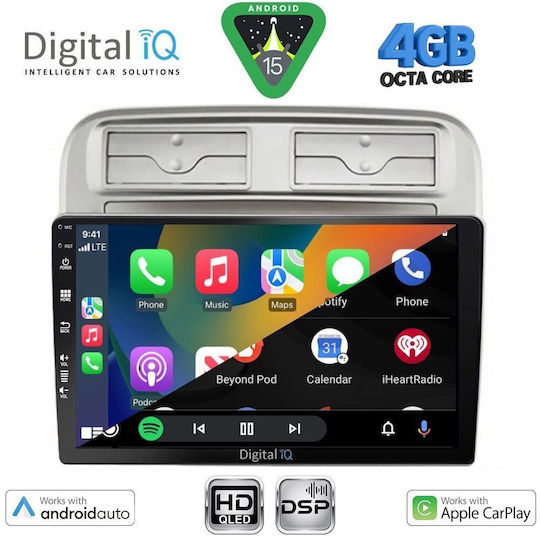 Digital IQ Ηχοσύστημα Αυτοκινήτου για Fiat Grande Punto 2005-2012 (Bluetooth/USB/WiFi/GPS/Apple-Carplay/Android-Auto) με Οθόνη Αφής 9"