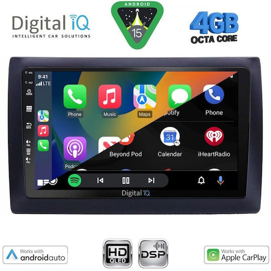 Digital IQ Car Audio System for Fiat Stilo 2001-2007 Bluetooth USB WiFi GPS Apple CarPlay Android Auto with 9" Touch Screen