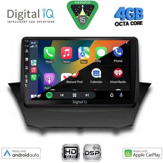 Digital IQ Ηχοσύστημα Αυτοκινήτου για Ford Fiesta 2008-2017 (Bluetooth/USB/WiFi/GPS/Apple-Carplay/Android-Auto) με Οθόνη Αφής 9"