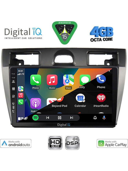 Digital IQ Car Audio System for Ford Fiesta 2005-2008 (Bluetooth/USB/WiFi/GPS/Apple CarPlay/Android Auto) with 9" Touch Screen