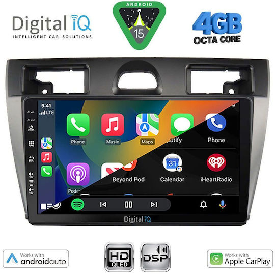 Digital IQ Car Audio System for Ford Fiesta 2005-2008 (Bluetooth/USB/WiFi/GPS/Apple CarPlay/Android Auto) with 9" Touch Screen