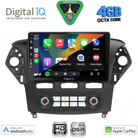 Digital IQ Ηχοσύστημα Αυτοκινήτου για Ford Mondeo 2011-2013 με Clima (Bluetooth/USB/WiFi/GPS/Apple-Carplay/Android-Auto) με Οθόνη Αφής 10"