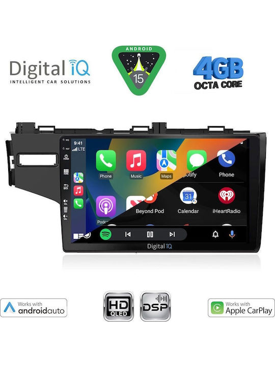 Digital IQ Car Audio System for Honda Jazz 2013-2019 Bluetooth USB WiFi GPS Apple CarPlay Android Auto with 10" Touch Screen