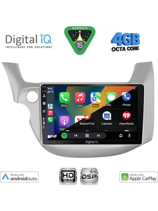 Digital IQ Car Audio System for Honda Jazz 2008-2012 Bluetooth USB WiFi GPS Apple CarPlay Android Auto with 10" Touch Screen