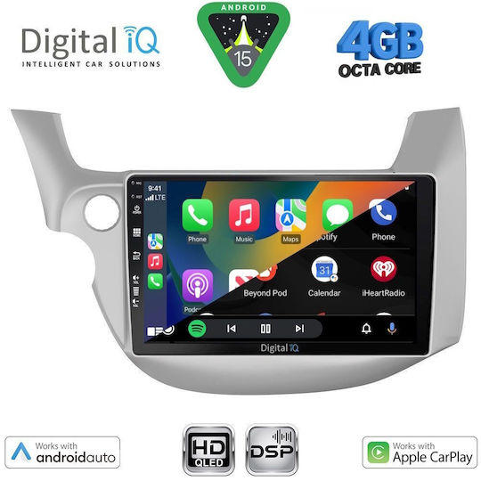 Digital IQ Car Audio System for Honda Jazz 2008-2012 Bluetooth USB WiFi GPS Apple CarPlay Android Auto with 10" Touch Screen