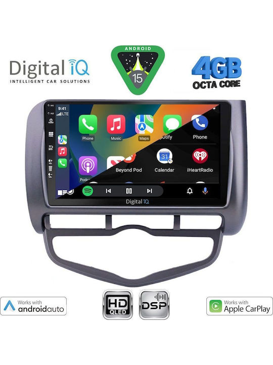 Digital IQ Car Audio System for Honda Jazz 2002-2008 with Clima (Bluetooth/USB/WiFi/GPS/Apple CarPlay/Android Auto) with 9" Touch Screen