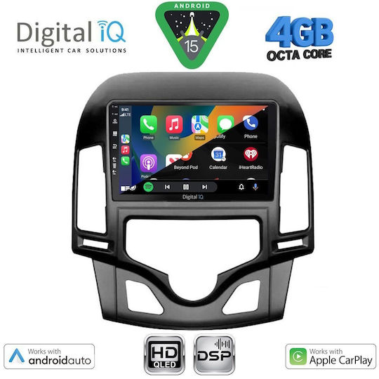 Digital IQ Car Audio System for Hyundai i30 2007-2012 with Clima (Bluetooth/USB/WiFi/GPS/Apple CarPlay/Android Auto) with 9" Touch Screen