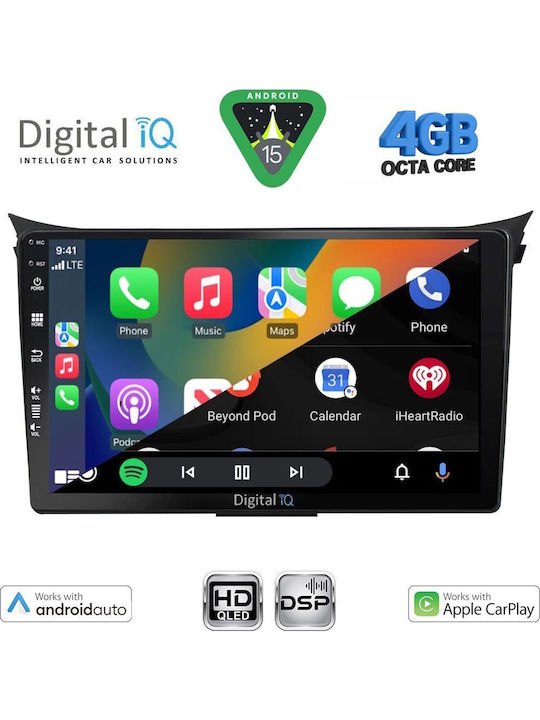 Digital IQ Car Audio System for Hyundai i30 2012-2017 Bluetooth USB WiFi GPS Apple CarPlay Android Auto with 9" Touch Screen