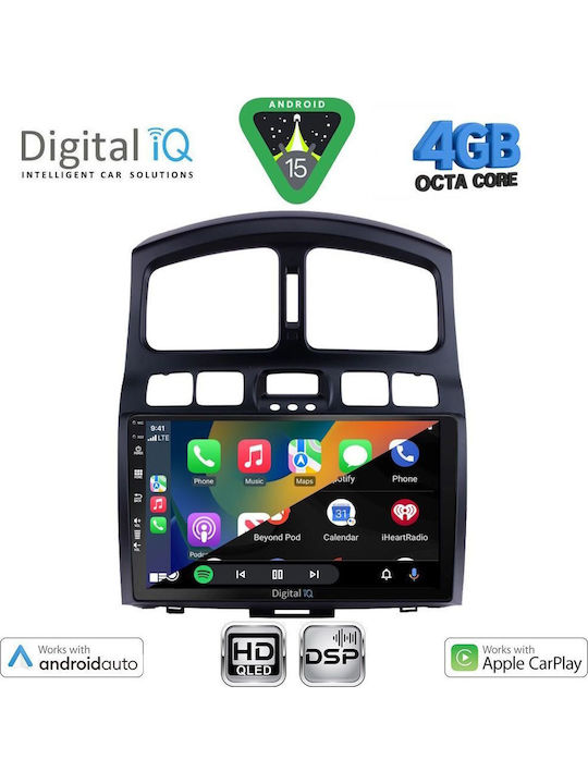 Digital IQ Car Audio System for Hyundai Santa Fe 2003-2006 Bluetooth USB WiFi GPS Apple CarPlay Android Auto with 9" Touch Screen
